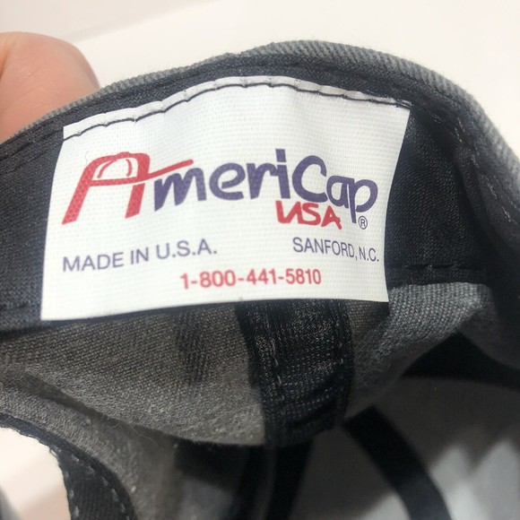 Vintage Distinct Snapback Hat, Made in USA, Adjustable, Grey, Americap - Picture 8 of 10